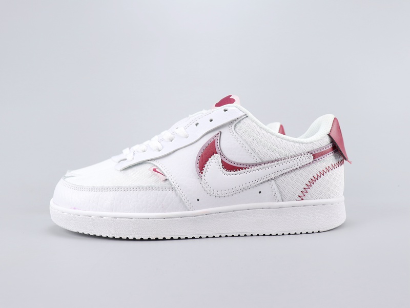 2020 Nike Court Vision LO ORMV White Wine Red Shoes For Women